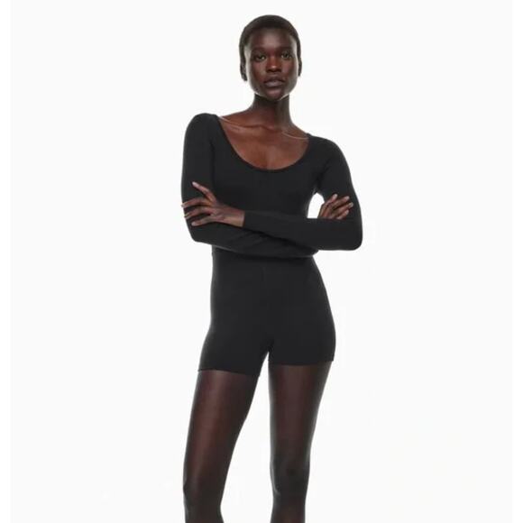 Wilfred Free Romper Black Size Medium Long Sleeve Short Kaz